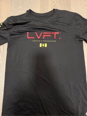 LVFT Black Short Sleeve Tee with Red Logo